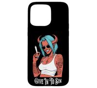 Marijuana 420 Funny Devil Woman Give In To Sin Weed Stoner Case for iPhone 15 Pro Max