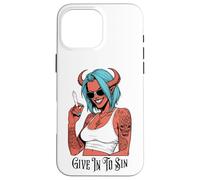 Marijuana 420 Funny Devil Woman Give In To Sin Weed Stoner Case for iPhone 16 Pro Max