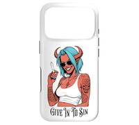 Marijuana 420 Funny Devil Woman Give In To Sin Weed Stoner Case for iPhone 17 Pro