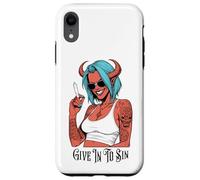 Marijuana 420 Funny Devil Woman Give In To Sin Weed Stoner Case for iPhone XR