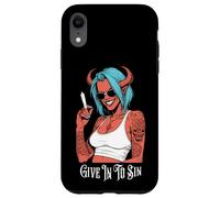 Marijuana 420 Funny Devil Woman Give In To Sin Weed Stoner Case for iPhone XR