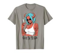 Marijuana 420 Funny Devil Woman Give In To Sin Weed Stoner T-Shirt