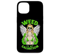Marijuana 420 Funny Weed Is My Salvation Angel Inked Girl Case for iPhone 13