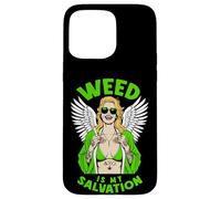 Marijuana 420 Funny Weed Is My Salvation Angel Inked Girl Case for iPhone 15 Pro Max