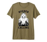 Marijuana 420 Funny Weed Smoker Nun Higher Calling Pot Premium T-Shirt