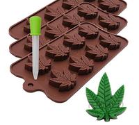 Marijuana Canna andy Mold Pot Leaf Silicone Trays for Chocolate Gummies Party Novelty Gift Molds, 3 Pack