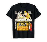 Marijuana Cannabis Propaganda Funny T-Shirt Graphic Tee Weed T-Shirt, Men, Black, Small