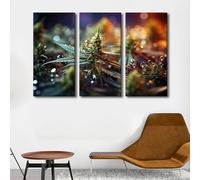 Marijuana Closeup Wall Decor Cannabis Pictures Print On Canvas Framed Art Wall Decor Artwork for Home Walls Large Wall Art Modern Home Decor Living Room Decor Wall Hanging, 60x40 Inches