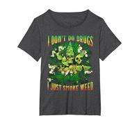 Marijuana I Don't Do Drugs I Just Smoke Weed Cannabis 420 T-Shirt, Women's Plus, Dark Heather Grey, 2X