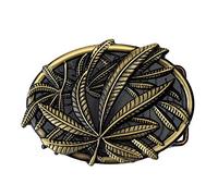Marijuana Leaf Belt Buckle Cannabis Weed Men Belt Buckle, Bronze, One size
