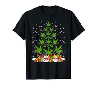 Marijuana Leaf Christmas Tree Cannabis Weed Stoner Xmas T-Shirt