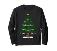 Marijuana Leaf Christmas Tree Lights Cannabis Weed Xmas Long Sleeve T-Shirt