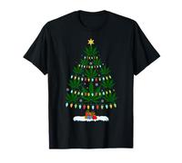 Marijuana Leaf Christmas Tree Lights Cannabis Weed Xmas T-Shirt