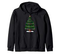Marijuana Leaf Christmas Tree Lights Cannabis Weed Xmas Zip Hoodie