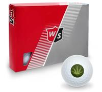Marijuana Leaf Design Cannabis Pot Wilson Golf Balls 12 Pack, Regulation Size Full Color Premium Golf Balls