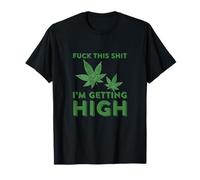 Marijuana Leaf Funny Getting High Grunge T-Shirt