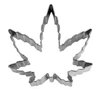 Marijuana Leaf Plant Cookie Cutter Stainless Steel 4" Smoke Pot Joint Leaf Bud Cake Mold for DIY Pastry Bakeware Brownie Biscuit Clay Mould Decoration Gift