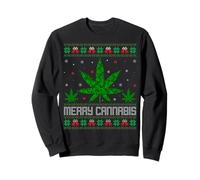 Marijuana Leaf Ugly Sweater Cannabis Weed Stoner Christmas Sweatshirt