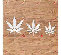 Marijuana Leaf Weed Pot Cannabis Drug Funny Decal Vinyl Sticker - 3 Pack White, 10.2cm, 12.7cm, 15.2cm - Die Cut No Background for Car Boat Laptop Cup