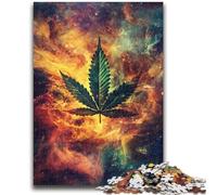 Marijuana Leaves Jigsaw Puzzles for Adults 1000 Jigsaws,Toys Educational Games Stress Relieving Suitable for Desktop Decoration (50x75cm)