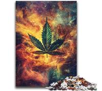 Marijuana Leaves Jigsaws 1000 Pieces for Adults,Challenging Game And Family Play for Is Ideal As A Gift for The Whole Family (38x26cm)