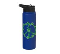 Marijuana Leaves Peace Sign Weed Love Pot Leaf Stainless Steel Insulated Water Bottle