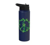 Marijuana Leaves Peace Sign Weed Love Pot Leaf Stainless Steel Insulated Water Bottle