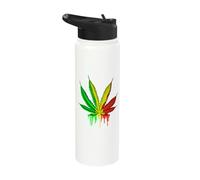 Marijuana Leaves Weed Pot Jamaican Rastafarian Leaf Stainless Steel Insulated Water Bottle