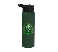 Marijuana Skull Smoke Weed Cannabis Pot Leaf Stoner Funny Stainless Steel Insulated Water Bottle