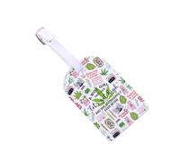 Marijuana Weed Leaf Luggage Tags for Suitcases Let's Get High Travel Bag Labels Weed 420 PU Leather Suitcase Tags (Get High Tag)