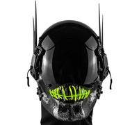 Marikito Punk Mask, LED Skull Mask, Adjustable Light Modes, Suitable For Halloween Cosplay, The Perfect Accessory For Punk Apparel (Green)