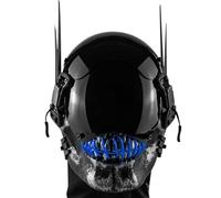 Marikito Punk Mask,LED Skull Mask, Adjustable Light Modes, Suitable For Halloween Cosplay, The Perfect Accessory For Punk Apparel (Blue)