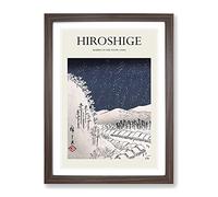 Mariko In The Snow By Utagawa Hiroshige Exhibition Museum Asian Japanese Framed Print | A4 Walnut Framed Wall Art | Ready to Hang | Asian Landscape Picture | Living Room Bedroom Lounge Office