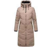 MARIKOO Benikoo Women's Long Winter Coat Warm Quilted Coat with Adjustable Hood XS-3XL, Taupe Grey, L