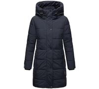 MARIKOO Karumikoo XVI Women's Winter Coat Warm Quilted Coat Long with Hood and High Collar XS-3XL, navy, XL