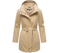 MARIKOO Katalinaa 16 Women's Long Trench Coat Warm Transition Jacket in Wool Look with Removable Hood XS - 3XL, beige, XS