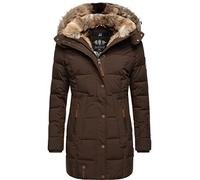 Marikoo Lieblings Jacke Ladies’ Winter Puffer Coat with Faux Fur Dark Brown M