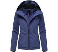 Marikoo Lightweight Lined Ladies Between-Seasons Short Summer Jacket with Cuddly Fleece - Inner Lining and Large Hood Strawberry Blue Violet Size L