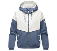 MARIKOO Liubkaa Lightweight Women's Transition Jacket, Oversize Bomber Jacket, Short with Hood, XS-3XL, Blue (Dusty Blue), XXL