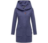 MARIKOO Maikoo Women's Wool Look Warm Trench Coat with Hood XS-5XL, Blue Violet, XXL
