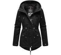 Marikoo Manolya Ladies` Winter cotton jacket Black with black fur L