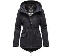 Marikoo Manolya Ladies` Winter cotton jacket Blue with black fur S