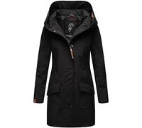 Marikoo Mayleen Women's Softshell Jacket Long Outdoor Coat Parka Waterproof with Hood XS - 3XL - Black - Medium