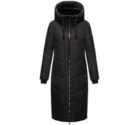 MARIKOO Nadaree XVI Women's Winter Coat Warm Quilted Coat Long with Adjustable Hood and High Collar XS-XXL, black, M