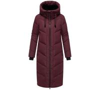 MARIKOO Nadaree XVI Women's Winter Coat Warm Quilted Coat Long with Adjustable Hood and High Collar XS-5XL, Wine Red, XXL