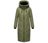 MARIKOO Nadaree XVI Women's Winter Coat Warm Quilted Coat Long with Adjustable Hood and High Collar XS-XXL, Olive Leaf, XS