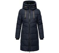 MARIKOO Natsukoo XVI Women's Winter Coat Warm Quilted Coat Long with Adjustable Hood and High Collar XS-3XL, navy, M