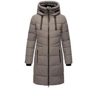 MARIKOO Natsukoo XVI Women's Winter Coat Warm Quilted Coat Long with Adjustable Hood and High Collar XS-3XL, gray, L