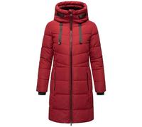 MARIKOO Natsukoo XVI Women's Winter Coat Warm Quilted Coat Long with Adjustable Hood and High Collar XS-3XL, dunkelrot, L