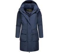 Marikoo Women Winter Jacket with Hood | Windproof & Weather-Resistant Puffer Jacket | Long Coat for Ladies | Nanami XVI S-3XL, Bright Navy, Large